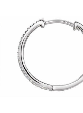 14K Yellow Gold 1/4 CTW Natural Diamond Geometric 18.75 mm Hoop Earrings