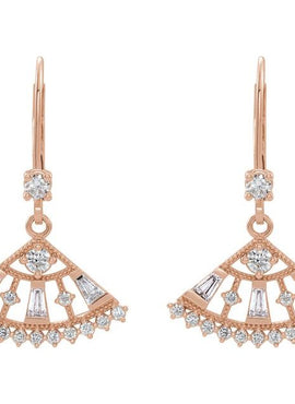 14K White Gold 3/4 CTW Natural Diamond Fan Earrings