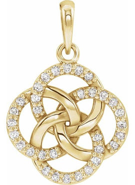 14K White Gold 1/8 CTW Natural Diamond Five-Fold Celtic-Inspired Pendant