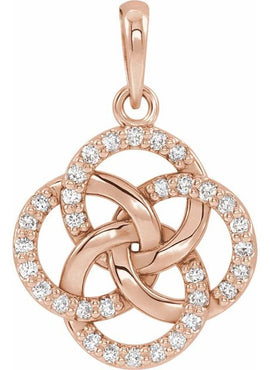 14K White Gold 1/8 CTW Natural Diamond Five-Fold Celtic-Inspired Pendant