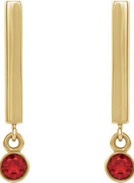 14K White Gold 1/8 CTW Natural Diamond Bar Earrings