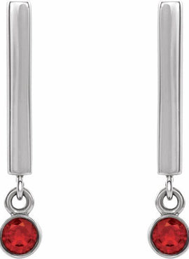 14K White Gold 1/8 CTW Natural Diamond Bar Earrings