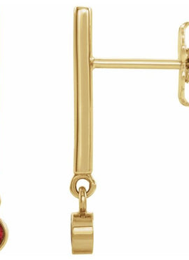 14K White Gold 1/8 CTW Natural Diamond Bar Earrings