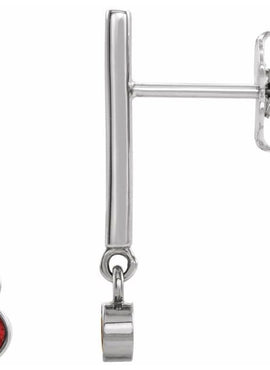 14K White Gold 1/8 CTW Natural Diamond Bar Earrings