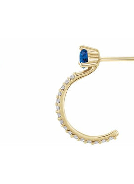 14K White Gold Natural Aquamarine & 1/8 CTW Natural Diamond J-Hoop Earrings