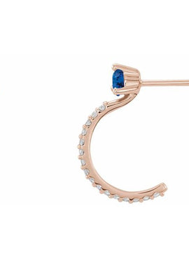 14K White Gold Natural Aquamarine & 1/8 CTW Natural Diamond J-Hoop Earrings
