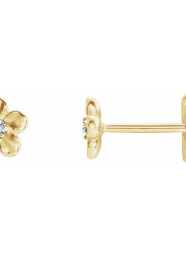 14K White Gold Imitation Mozambique Garnet January Birthstone Flower Earrings