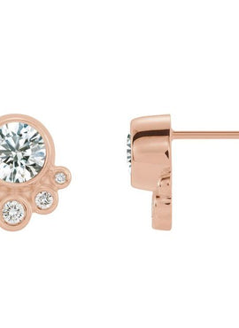 14K White Gold Natural Mozambique Garnet & 1/8 CTW Natural Diamond Earrings