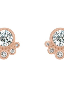 14K White Gold Natural Mozambique Garnet & 1/8 CTW Natural Diamond Earrings