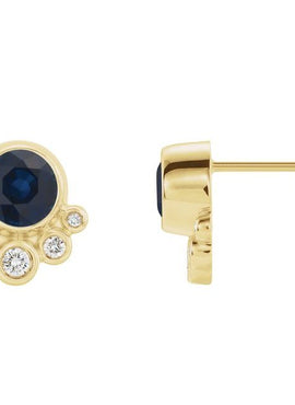 14K White Gold Natural Mozambique Garnet & 1/8 CTW Natural Diamond Earrings