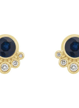 14K White Gold Natural Mozambique Garnet & 1/8 CTW Natural Diamond Earrings
