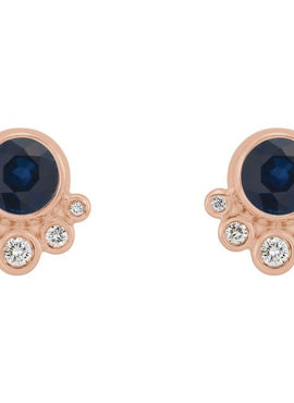 14K White Gold Natural Mozambique Garnet & 1/8 CTW Natural Diamond Earrings