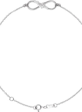 14K White Gold 1/8 CTW Natural Diamond Infinity-Inspired 6 1/2-7 1/2