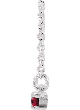 14K White Gold Natural Blue Sapphire & 1/6 CTW Natural Diamond Bar 16-18