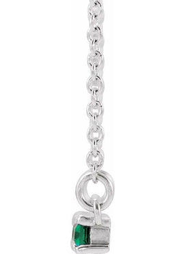 14K White Gold Natural Blue Sapphire & 1/6 CTW Natural Diamond Bar 16-18