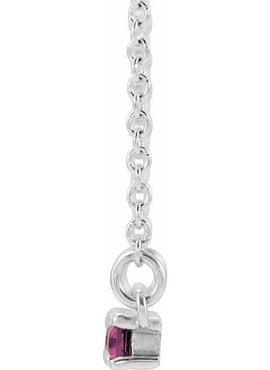 14K White Gold Natural Blue Sapphire & 1/6 CTW Natural Diamond Bar 16-18