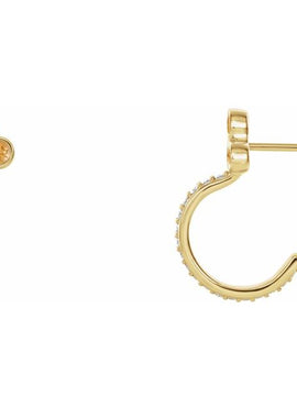 14K Rose Gold Natural Mozambique Garnet & 1/4 CTW Natural Diamond J-Hoop Earrings