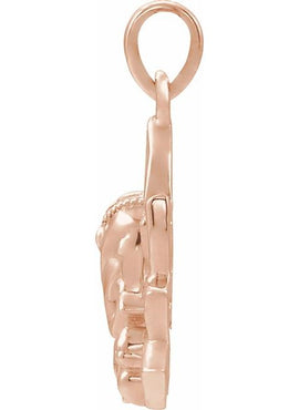 14K White Gold 19.3x15.7 mm Ganesha Pendant