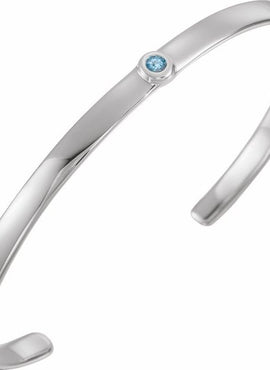 14K White Gold 1/10 CT Natural Diamond Cuff 6