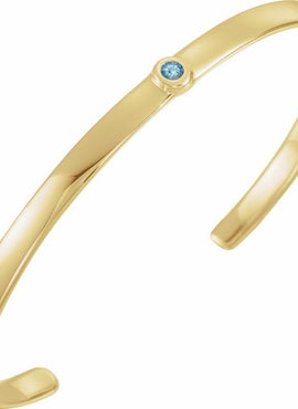 14K White Gold 1/10 CT Natural Diamond Cuff 6