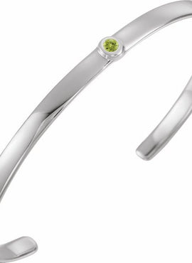 14K White Gold 1/10 CT Natural Diamond Cuff 6