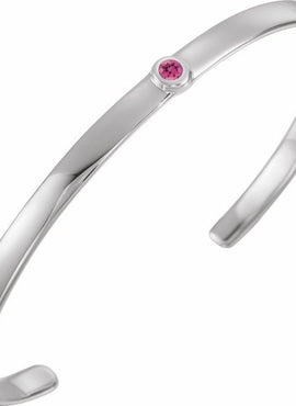 14K White Gold 1/10 CT Natural Diamond Cuff 6