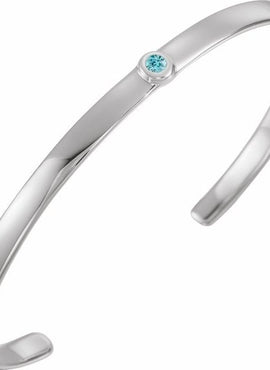 14K White Gold 1/10 CT Natural Diamond Cuff 6