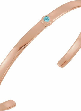 14K White Gold 1/10 CT Natural Diamond Cuff 6