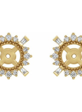 14K White Gold 1/6 CTW Natural Diamond Halo-Style Earring Jackets with 4.9 mm ID