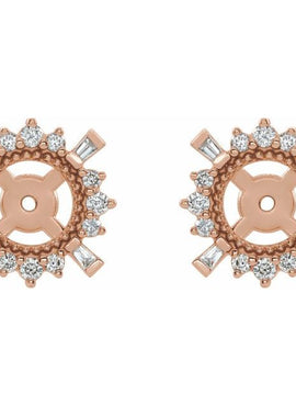 14K White Gold 1/6 CTW Natural Diamond Halo-Style Earring Jackets with 4.9 mm ID