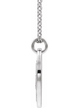 14K White Gold .025 CTW Natural Diamond Lotus Pendant