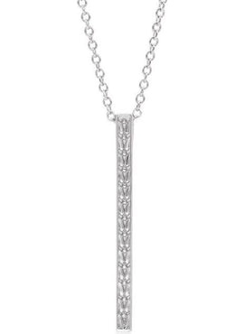 14K White Gold 26.4x2.1 mm Sculptural-Inspired Bar Pendant