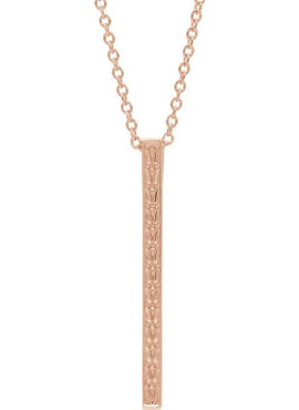 14K White Gold 26.4x2.1 mm Sculptural-Inspired Bar Pendant