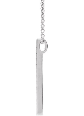 14K White Gold 26.4x2.1 mm Sculptural-Inspired Bar Pendant