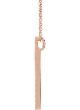14K White Gold 26.4x2.1 mm Sculptural-Inspired Bar Pendant