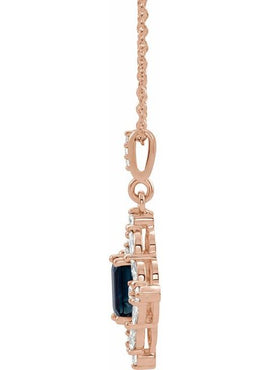 14K White Gold Natural Emerald & 1/3 CTW Natural Diamond Pendant