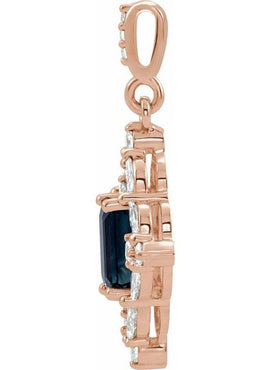 14K White Gold Natural Emerald & 1/3 CTW Natural Diamond Pendant
