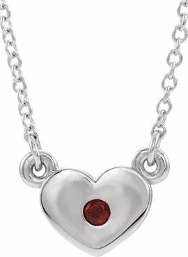 14K White Gold .03 CTW Natural Diamond Heart 16