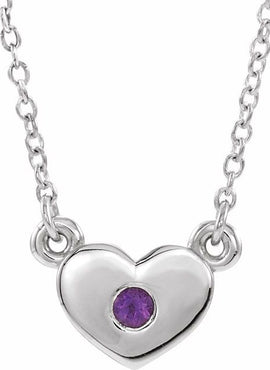 14K White Gold .03 CTW Natural Diamond Heart 16