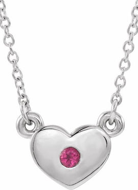 14K White Gold .03 CTW Natural Diamond Heart 16