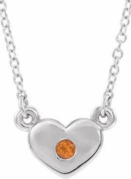 14K White Gold .03 CTW Natural Diamond Heart 16