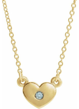 14K White Gold .03 CTW Natural Diamond Heart 16