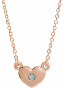 14K White Gold .03 CTW Natural Diamond Heart 16