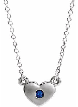 14K White Gold .03 CTW Natural Diamond Heart 16