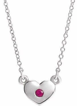 14K White Gold .03 CTW Natural Diamond Heart 16