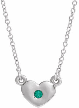 14K White Gold .03 CTW Natural Diamond Heart 16