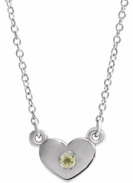 14K White Gold .03 CTW Natural Diamond Heart 16