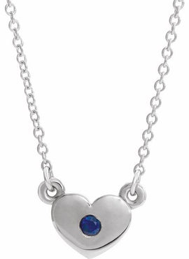 14K White Gold .03 CTW Natural Diamond Heart 16