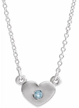14K White Gold .03 CTW Natural Diamond Heart 16