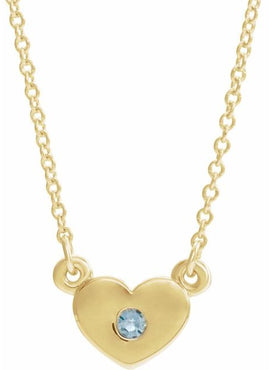 14K White Gold .03 CTW Natural Diamond Heart 16